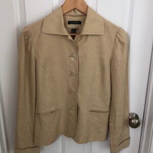 RALPH LAUREN lined linen jacket.